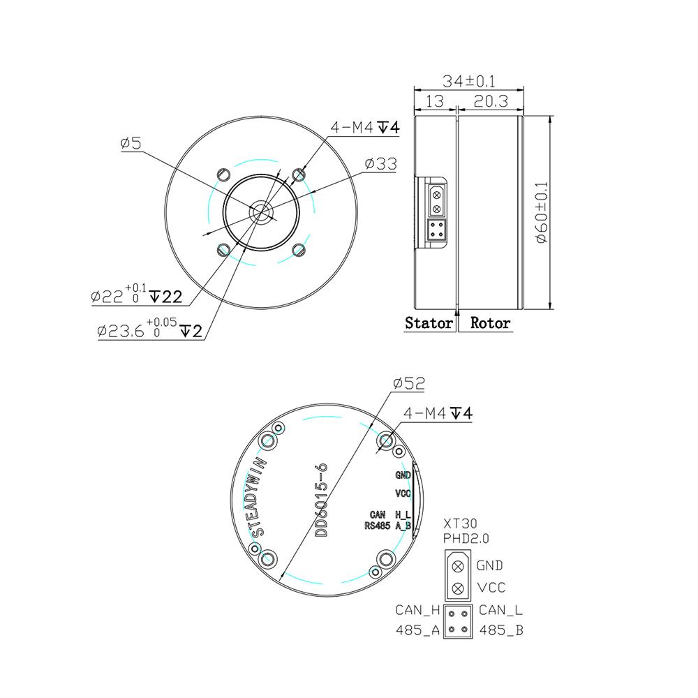 Direct Drive Servo Motor Robotics - Сервопривод с прямым приводом DD6015 -